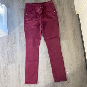 Burgundy Refuge Pants Skinny
